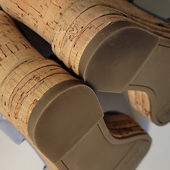 FRANCO SARTO Light Blue Suede Leather Wedge Sandals Size 6.5 - Picture 15 of 16